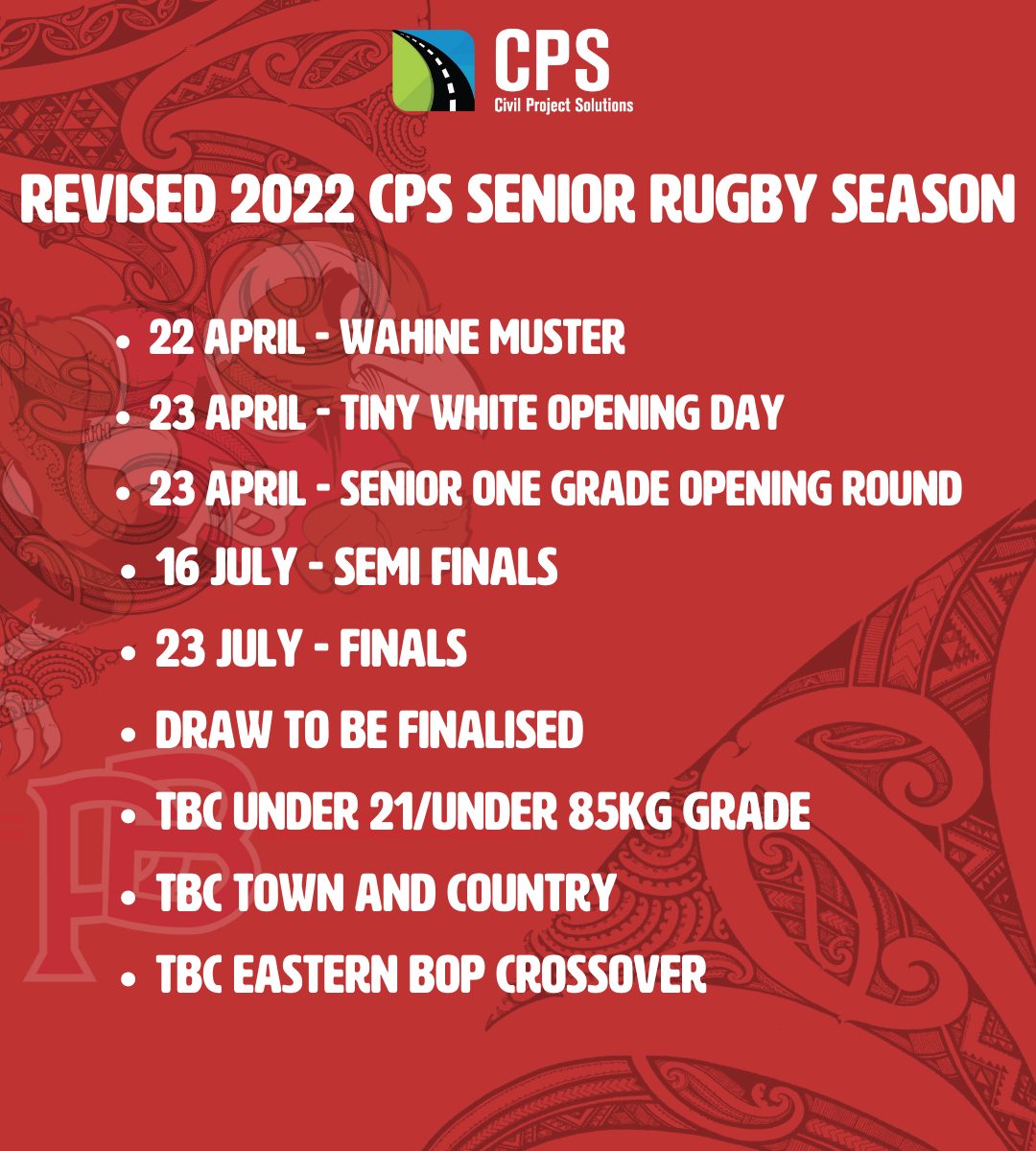 CPS SENIOR RUGBY DELAYED START TO 23 APRIL